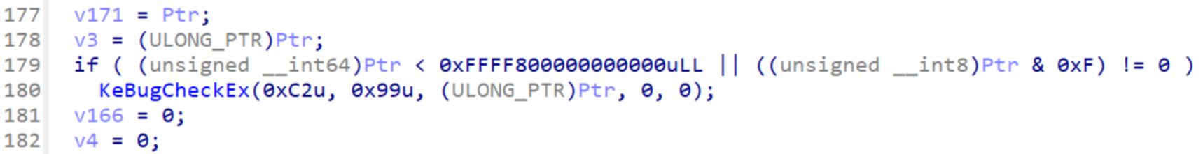 Screenshot of the start of the `ExFreePoolWithTag` function from IDA Pro